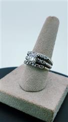 Platinum-Diamond Wedding Set 17 Diamonds 1.86 Carat T.W. 950 Platinum 8g Size:7